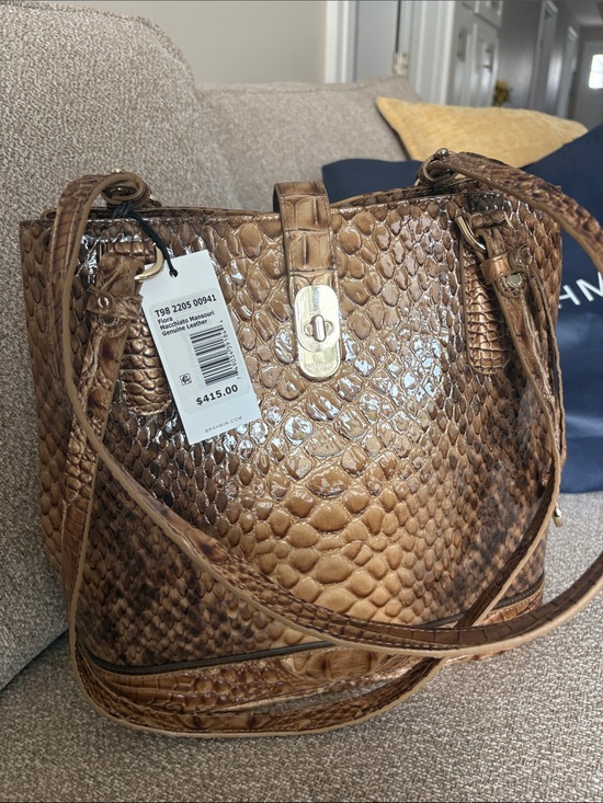 Brahmin Handbags - 🔥 🔥 🔥 Brahmin Cognac Python-Embossed NWT Shoulder Bag